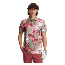 J.Lindeberg Tour Tech Print pánské polo, paradise hedge green