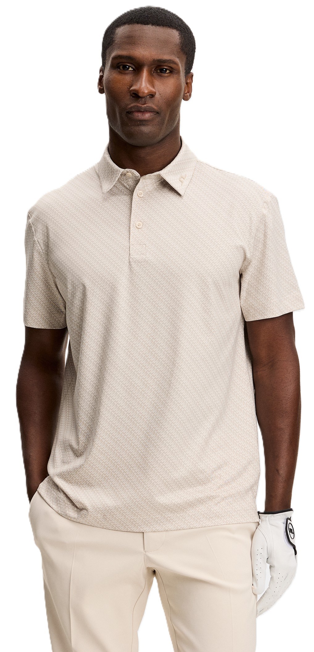 J.Lindeberg Tod Print pánské polo, flight bridge moonbeam