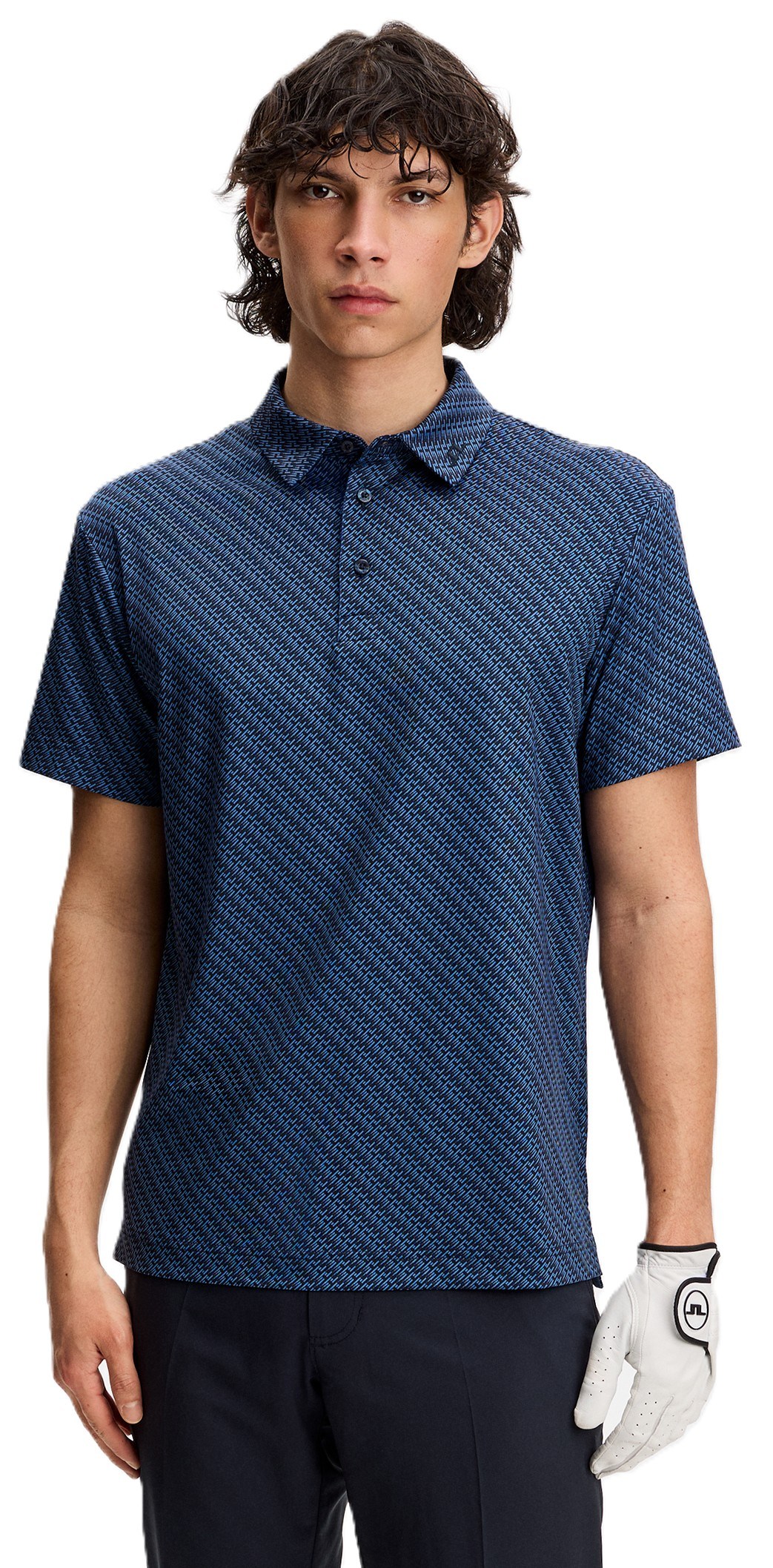J.Lindeberg Tod Print pánské polo, flight bridge navy fed