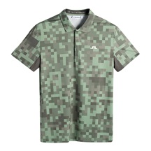 J.Lindeberg Dario Tour Print pánské polo, tour 26 tonal green
