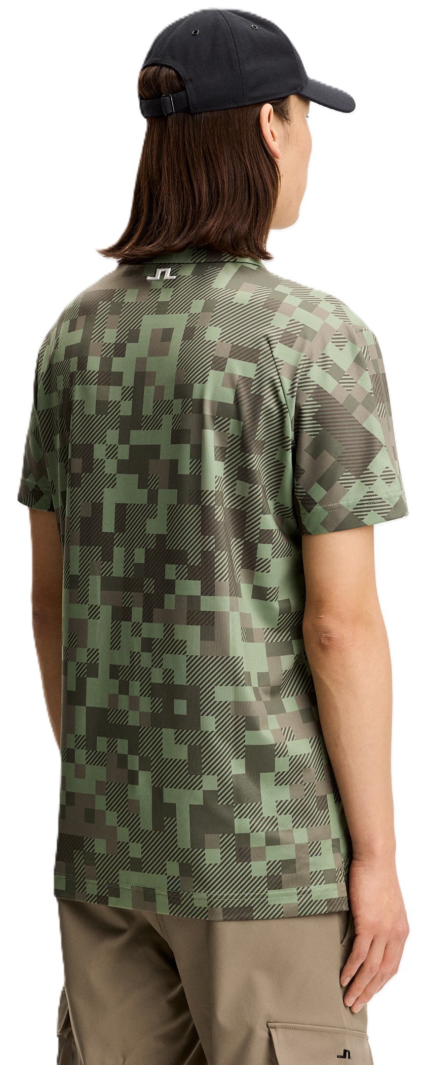 J.Lindeberg Dario Tour Print pánské polo, tour 26 tonal green