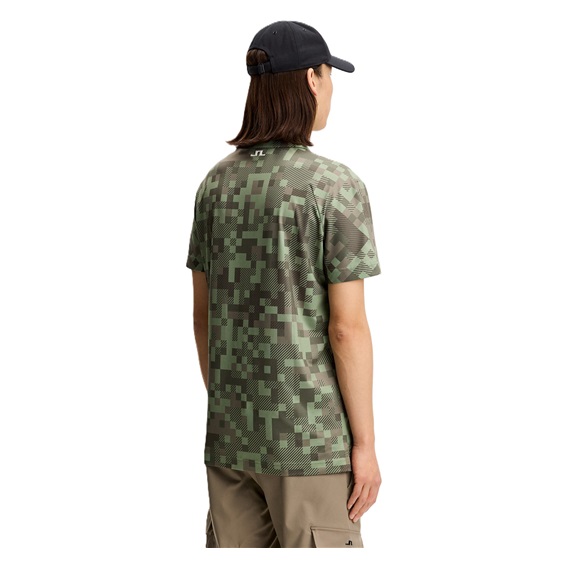 J.Lindeberg Dario Tour Print pánské polo, tour 26 tonal green