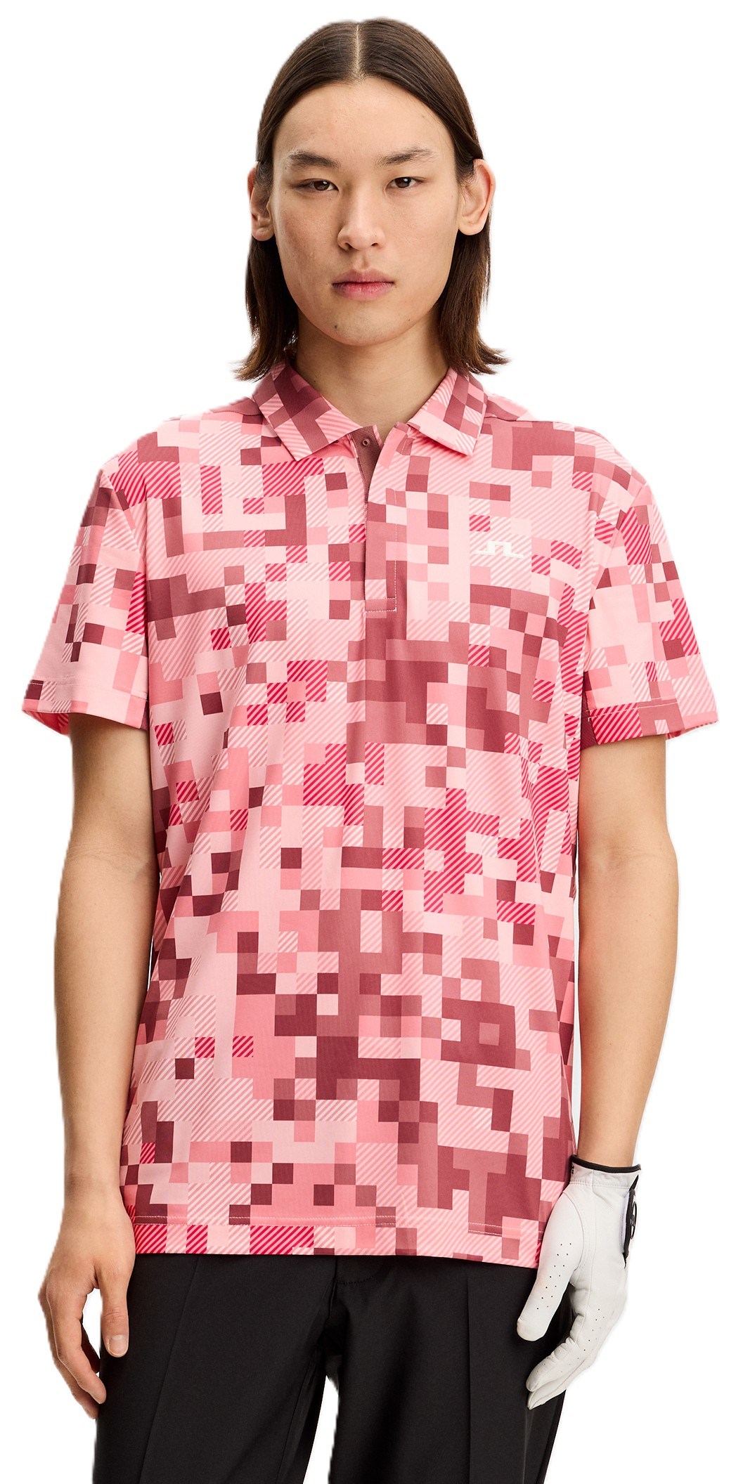 J.Lindeberg Dario Tour Print pánské polo, tour 26 pink