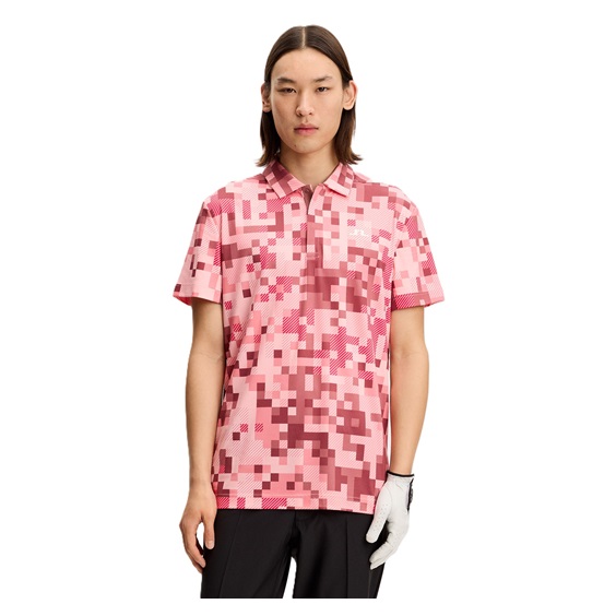 J.Lindeberg Dario Tour Print pánské polo, tour 26 pink