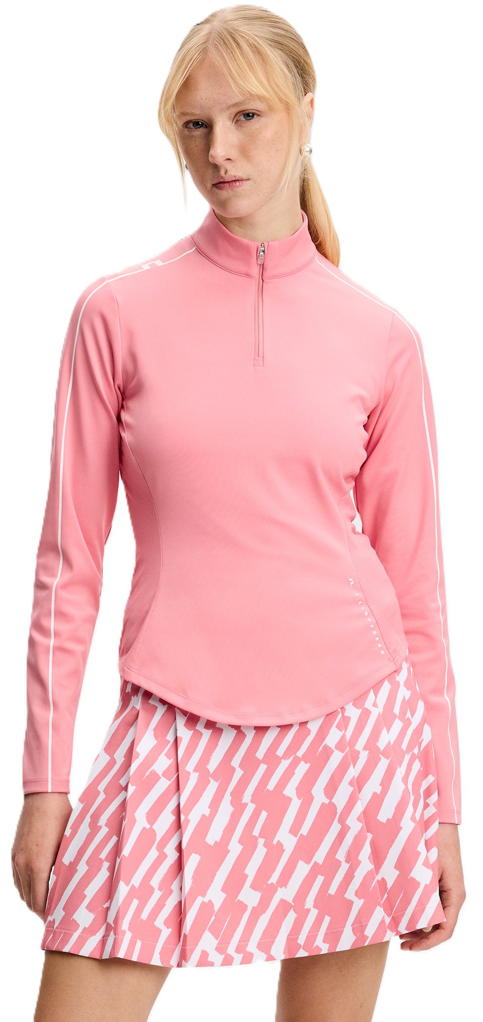 J.Lindeberg Adiola Quarter Zip Mid Layer dámská mikina, flamingo plume