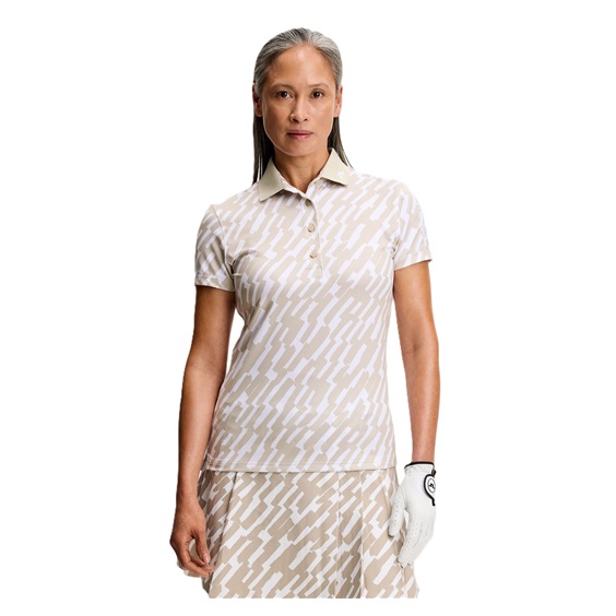 J.Lindeberg Tour Tech Print dámské polo, oak island fossil