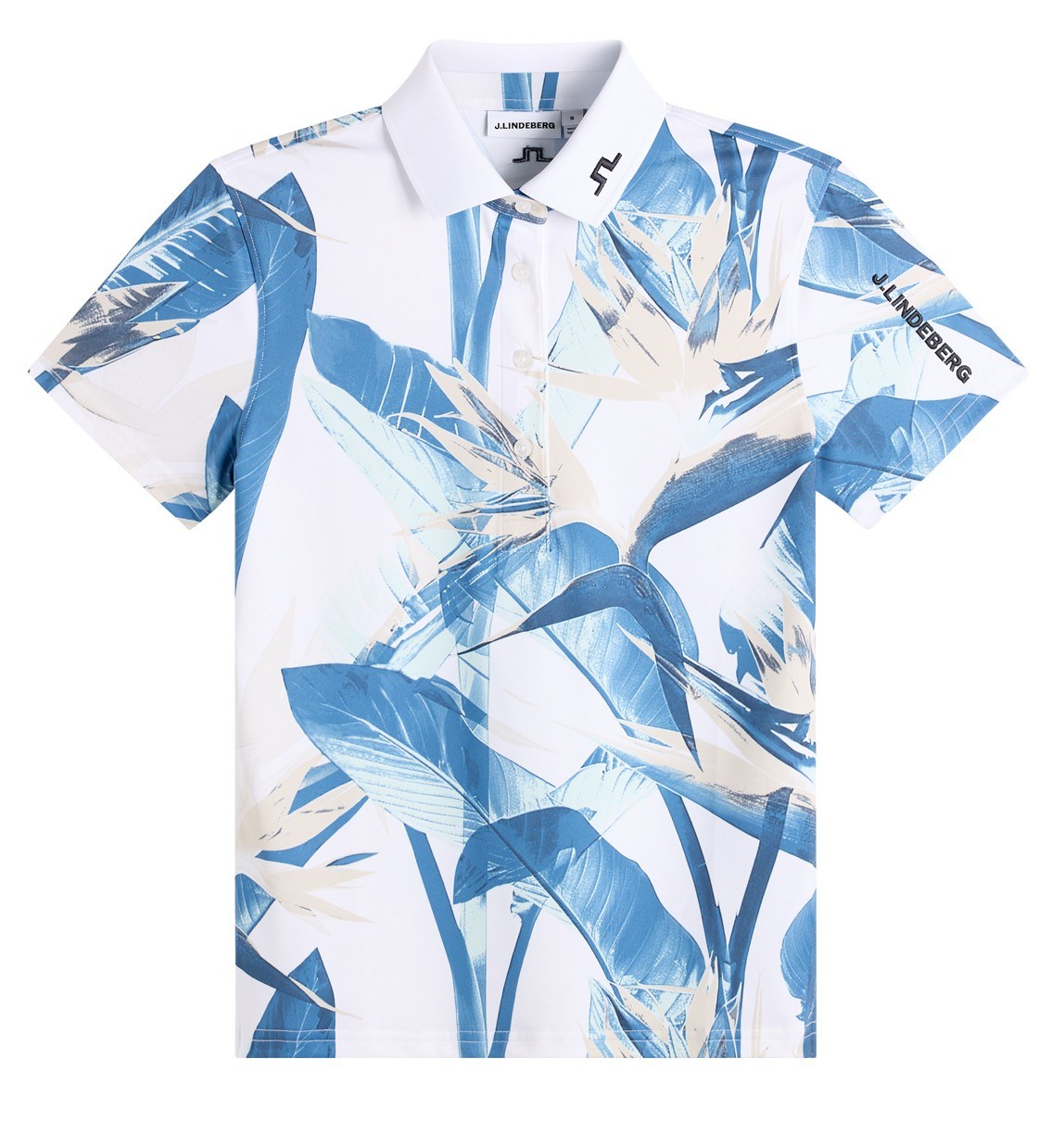 J.Lindeberg Tour Tech Print dámské polo, paradise skylight