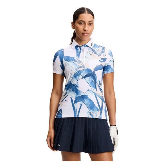 J.Lindeberg Tour Tech Print dámské polo, paradise skylight