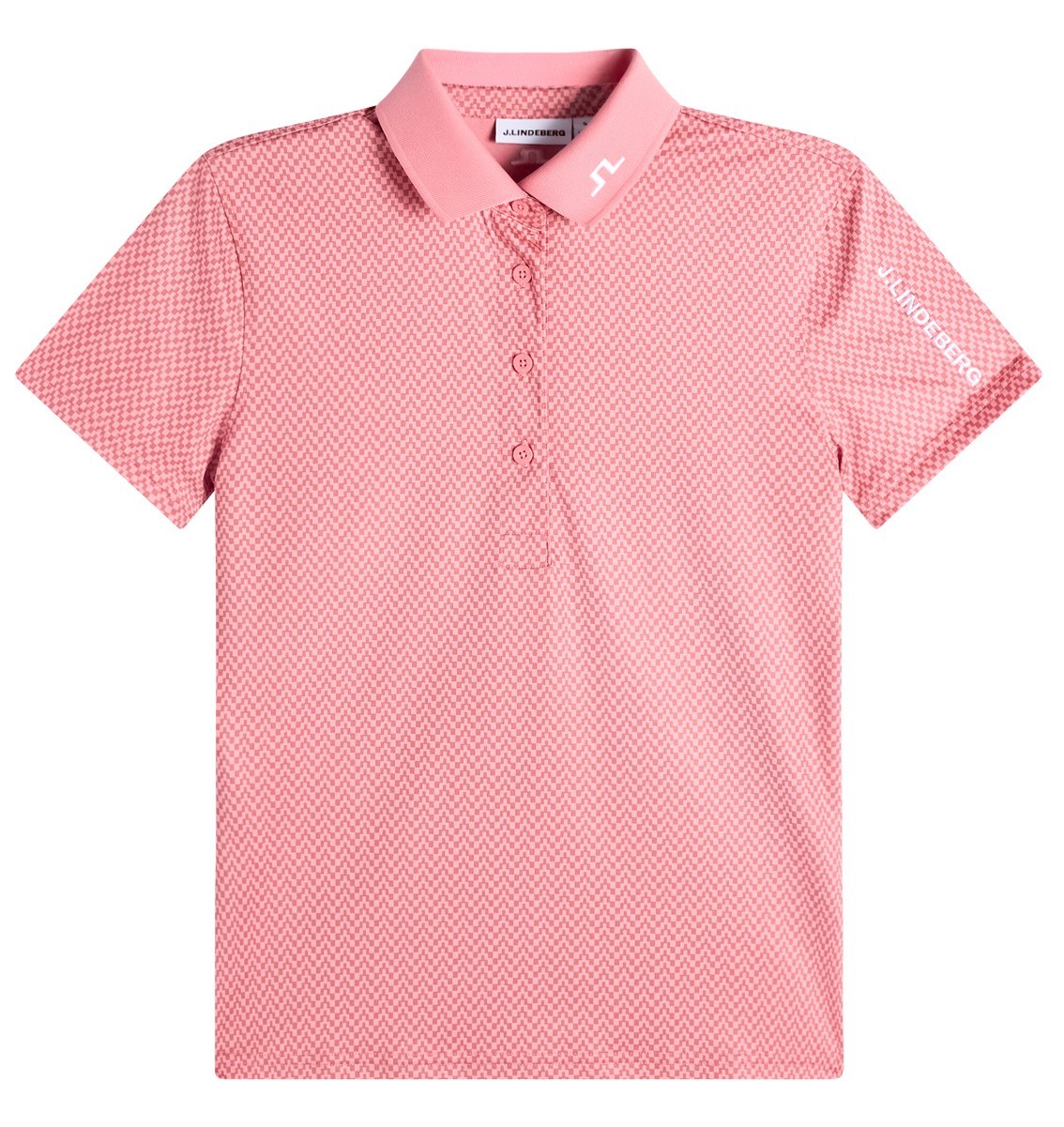 J.Lindeberg Tour Tech Print dámské polo, bridge stack rose