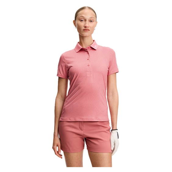 J.Lindeberg Tour Tech Print dámské polo, bridge stack rose
