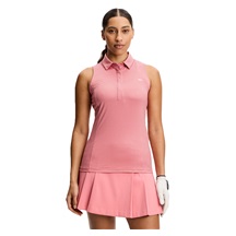 J.Lindeberg Dena Print dámské polo bez rukávů, bridge stack rose