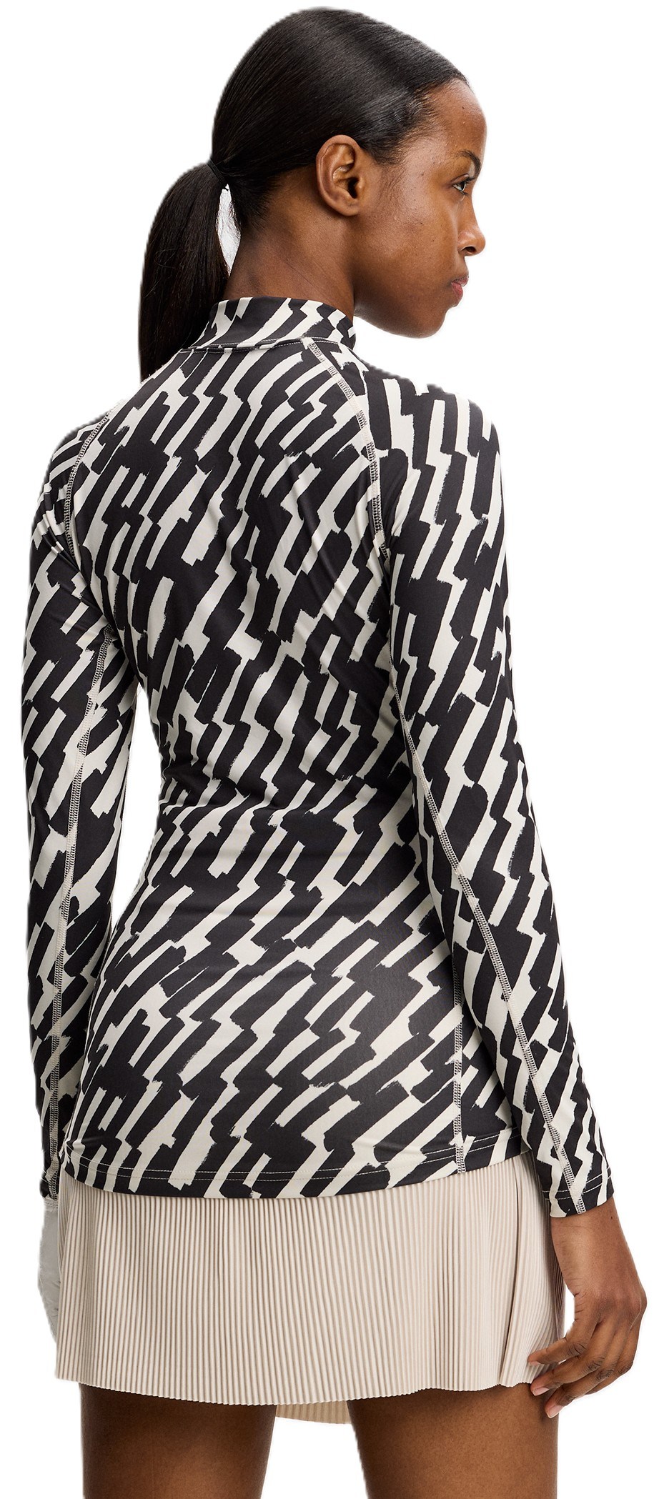 J.Lindeberg Ella Print Soft Compression dámský top, oak moonbeam