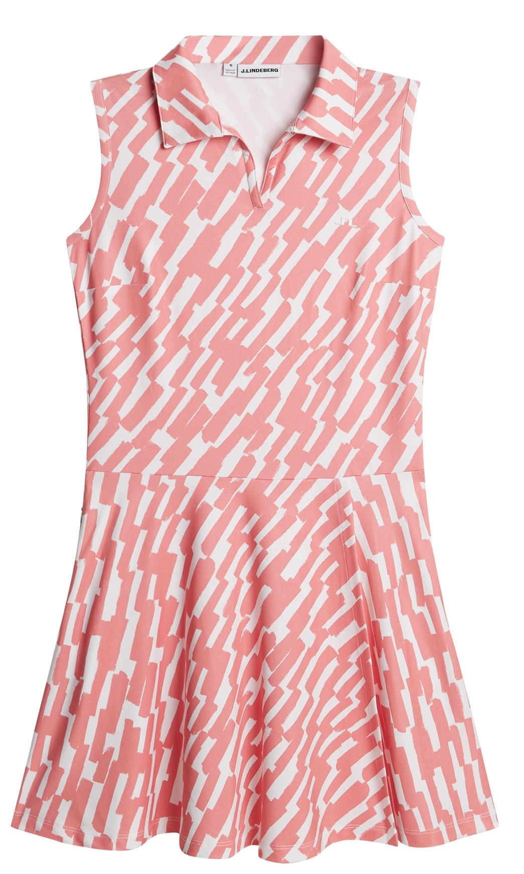 J.Lindeberg Dana Printed golfové šaty, oak flamingo