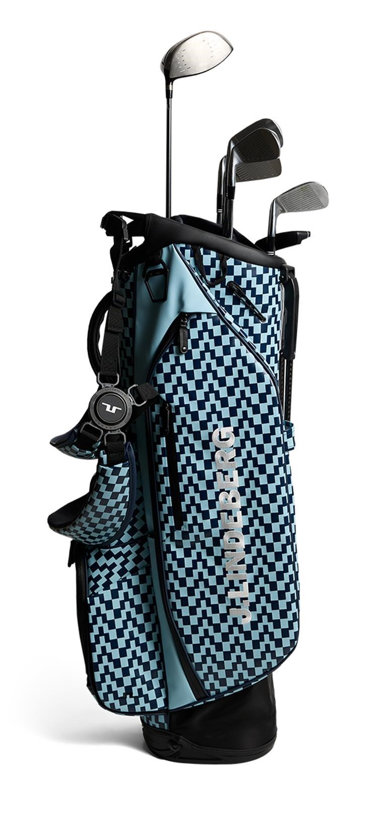 J. Lindeberg Play Printed stand bag, Bridge Stack Forget Navy M