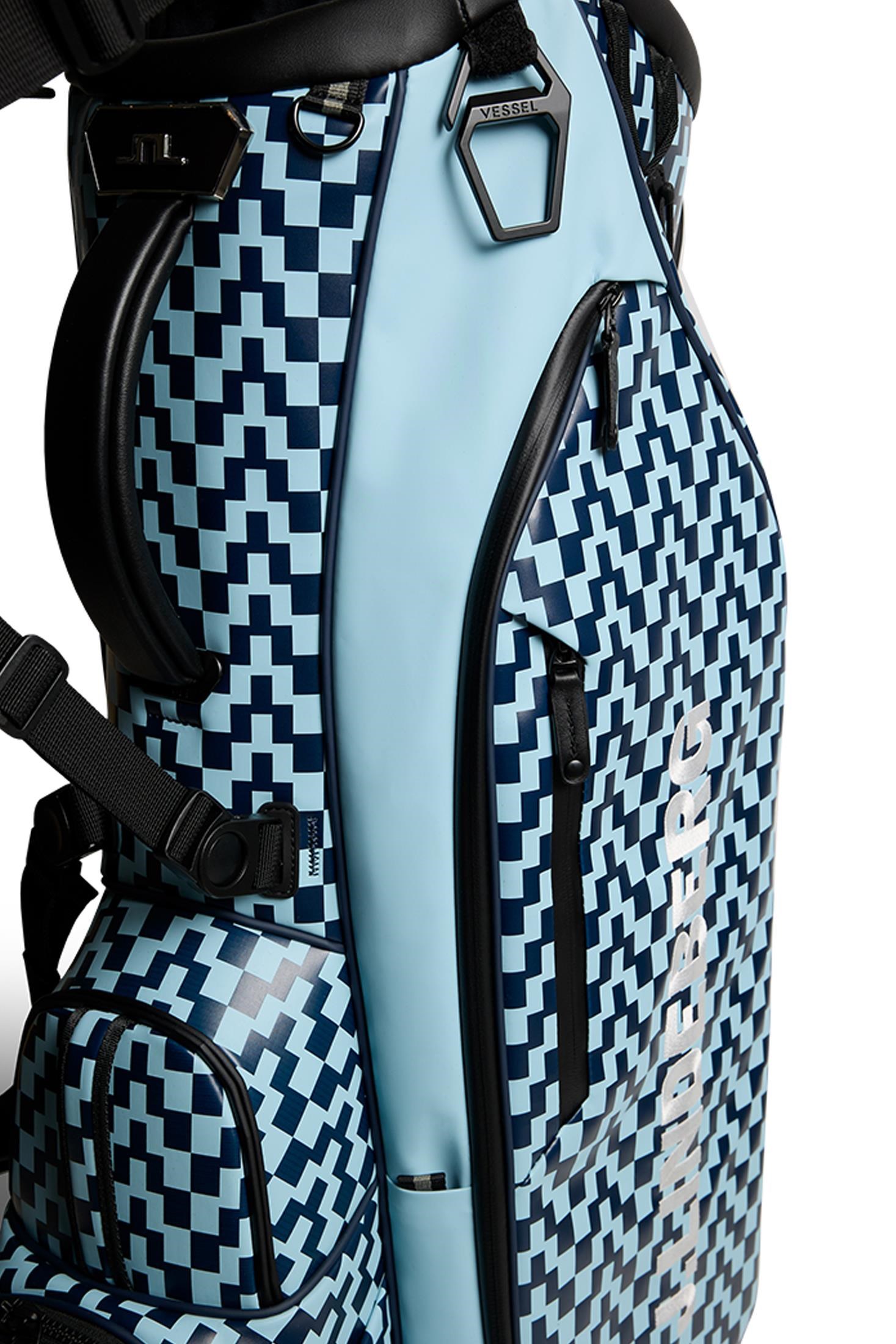J. Lindeberg Play Printed stand bag, Bridge Stack Forget Navy M