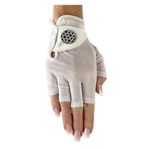 Best of Golf America Half Finger dámská golfová rukavice, bílá