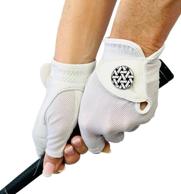 Best of Golf America Half Finger dámská golfová rukavice, bílá