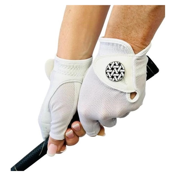 Best of Golf America Half Finger dámská golfová rukavice, bílá