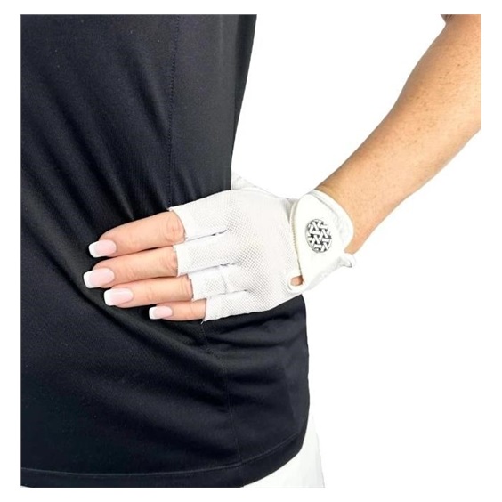 Best of Golf America Half Finger dámská golfová rukavice, bílá