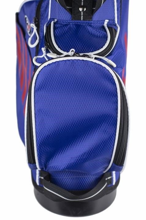 2022 U.S. Kids Golf UL51 (130 cm) WT20-s dětský stand bag, modro/červeno/bílý