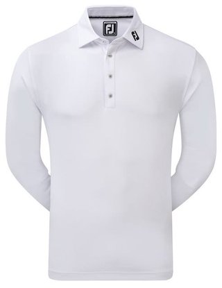 FootJoy Thermocool Self pánské polo s dlouhým rukávem, bílé
