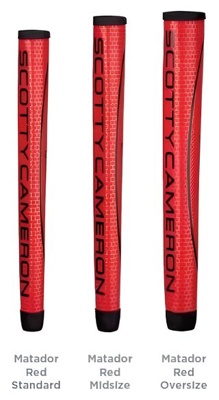 Titleist Scotty Cameron Matador putter grip, Midsize, červeno/černý