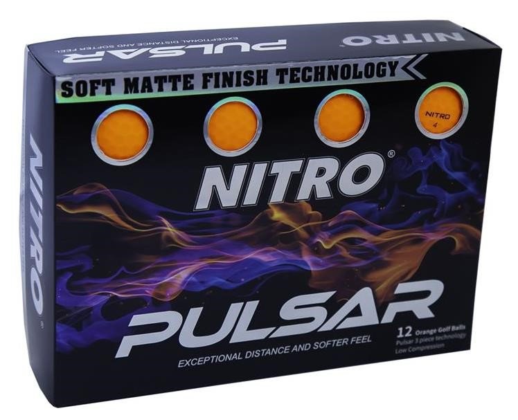 Nitro Pulsar golfové míčky, oranžové