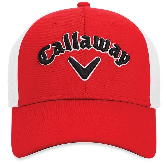 Callaway Mesh Fitted pánská kšiltovka, červeno/bílá