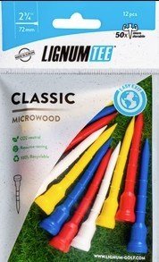 Lignum Tee plastová týčka 72mm, 12ks, mix barev