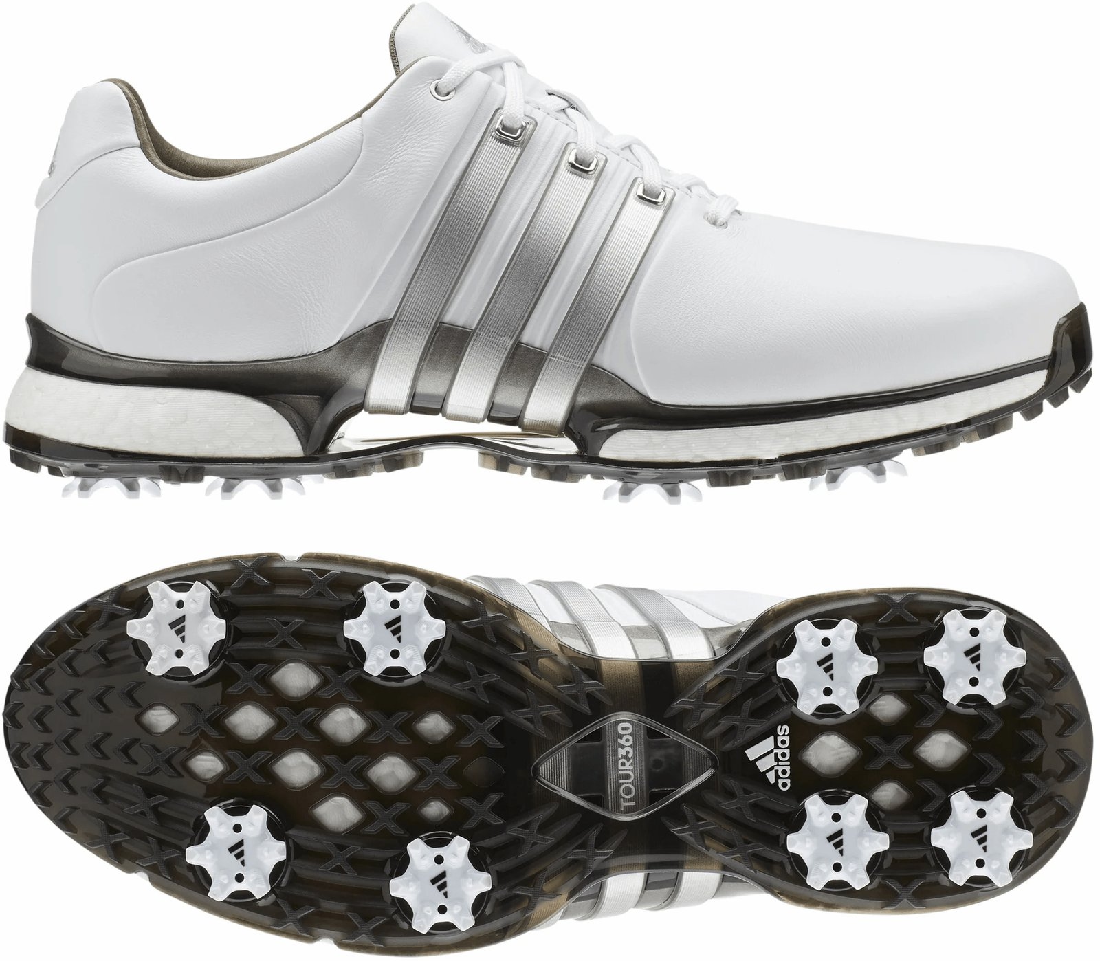 adidas Tour360 XT pánské golfové boty, bílo/stříbrné