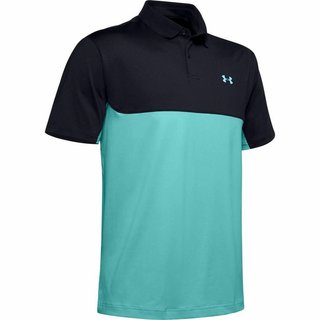 Under Armour Performance 2.0 Colourblock pánské polo, černé/radial turquoise