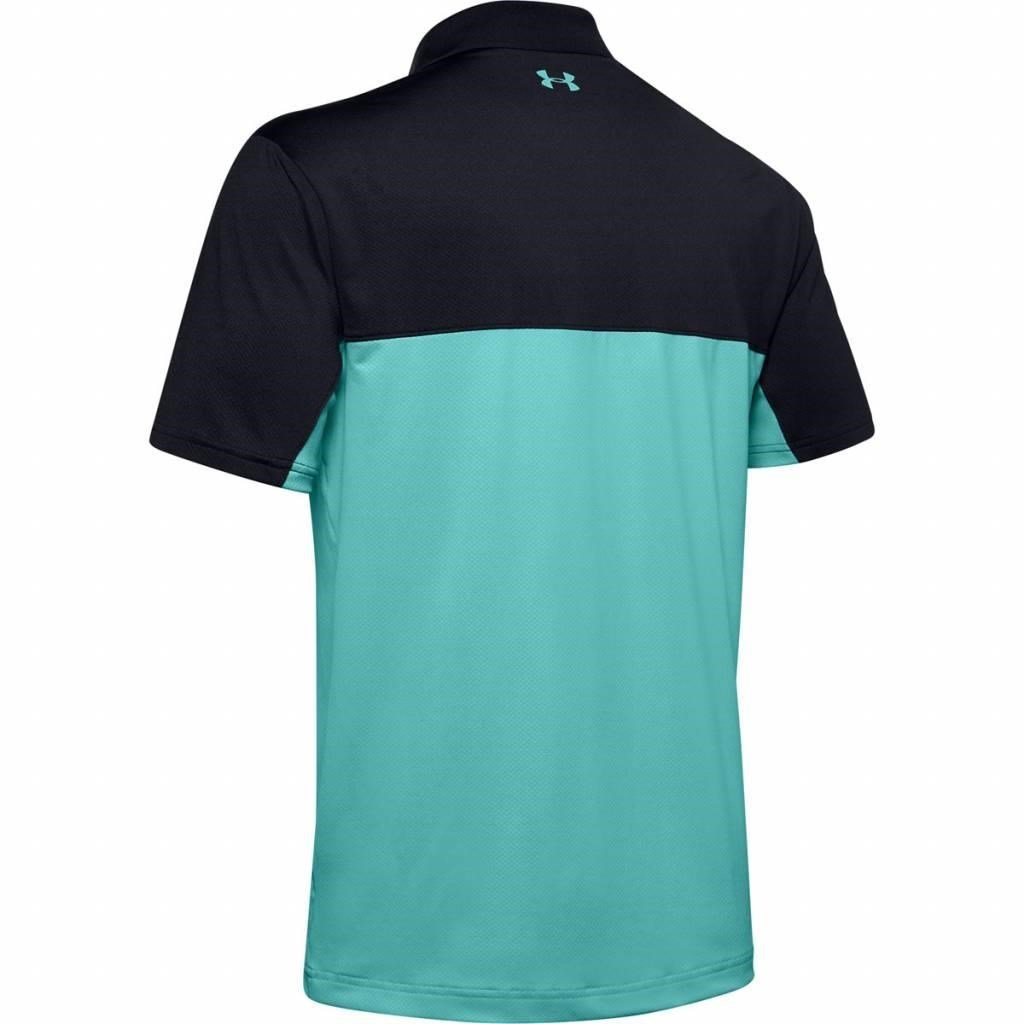 Under Armour Performance 2.0 Colourblock pánské polo, černé/radial turquoise