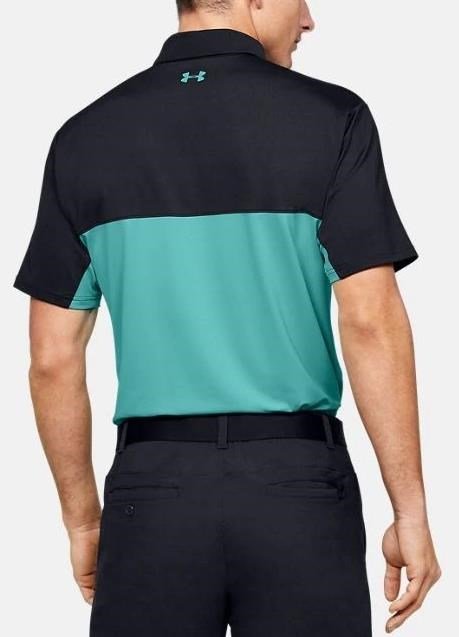 Under Armour Performance 2.0 Colourblock pánské polo, černé/radial turquoise