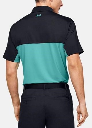 Under Armour Performance 2.0 Colourblock pánské polo, černé/radial turquoise