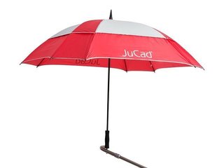 JuCad Windproof deštník 68" s pinem, červeno/stříbrný