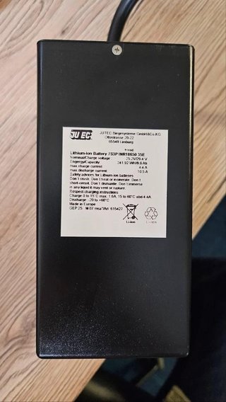 JuCad Powerpack 1.0 (48V) náhradní baterie, Standard plug