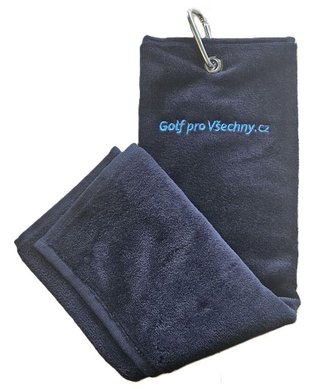 LOGO - OEM Trifold golfový ručník s logem Golf pro všechny, černý