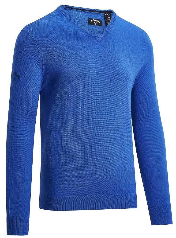 Callaway V-Neck Merino pánský svetr, modrý
