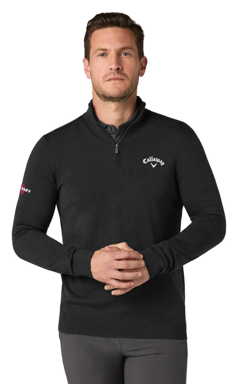 Callaway 1/4 Blended Merino pánský svetr, černý