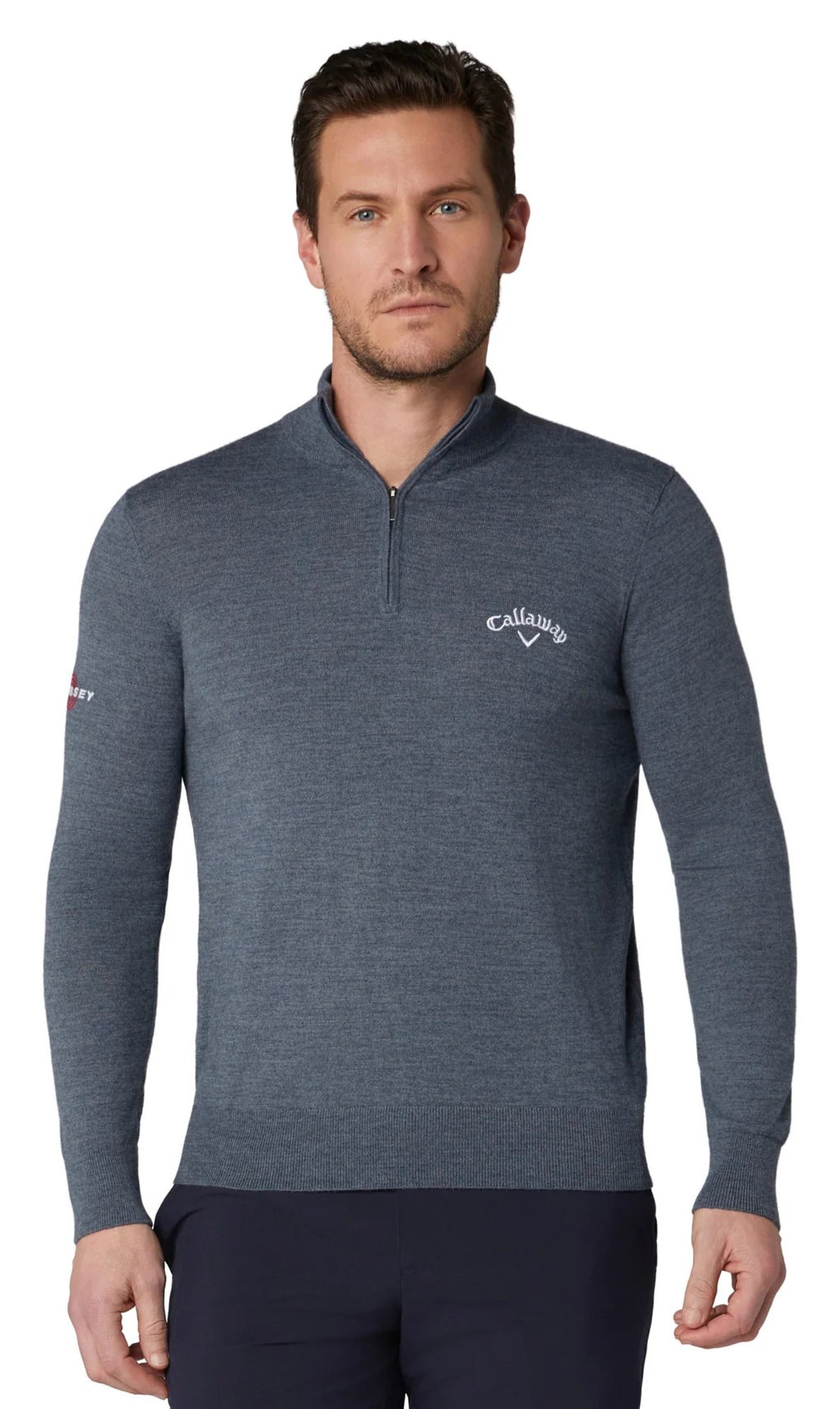 Callaway 1/4 Blended Merino pánský svetr, šedý