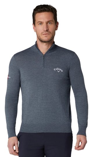 Callaway 1/4 Blended Merino pánský svetr, šedý