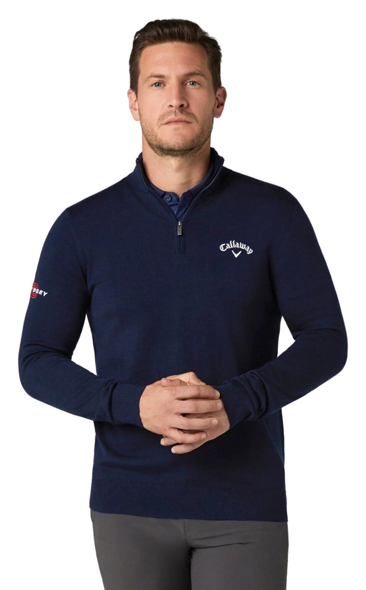Callaway 1/4 Blended Merino pánský svetr, modrý