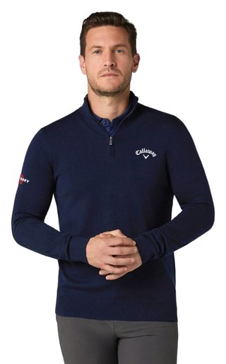 Callaway 1/4 Blended Merino pánský svetr, modrý