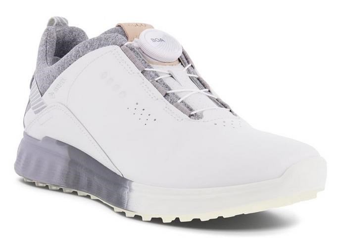 Ecco S-Three Boa dámské golfové boty, bílo/šedé
