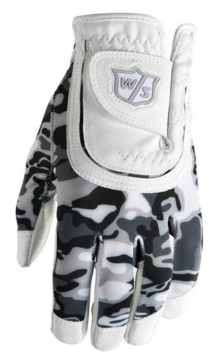 Wilson Staff Fit All dětská golfová rukavice, bílo/černá camo