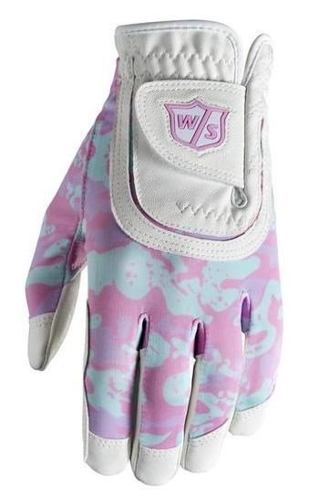 Wilson Staff Fit All dětská golfová rukavice, růžová camo