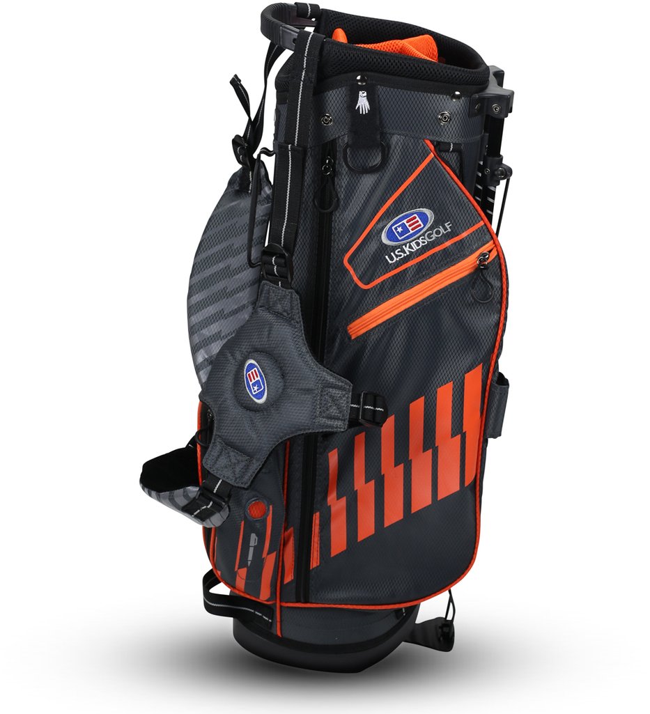 2022 U.S. Kids Golf UL51 (130 cm) WT20-s dětský stand bag, šedo/oranžový