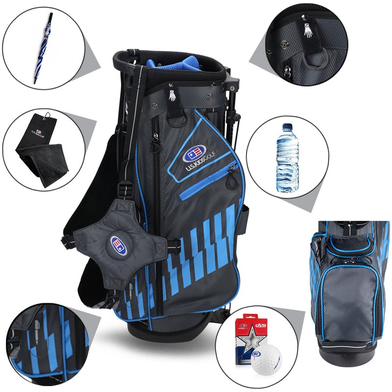 2022 U.S. Kids UL48 (122cm) WT20-S dětský stand bag, šedo/modrý