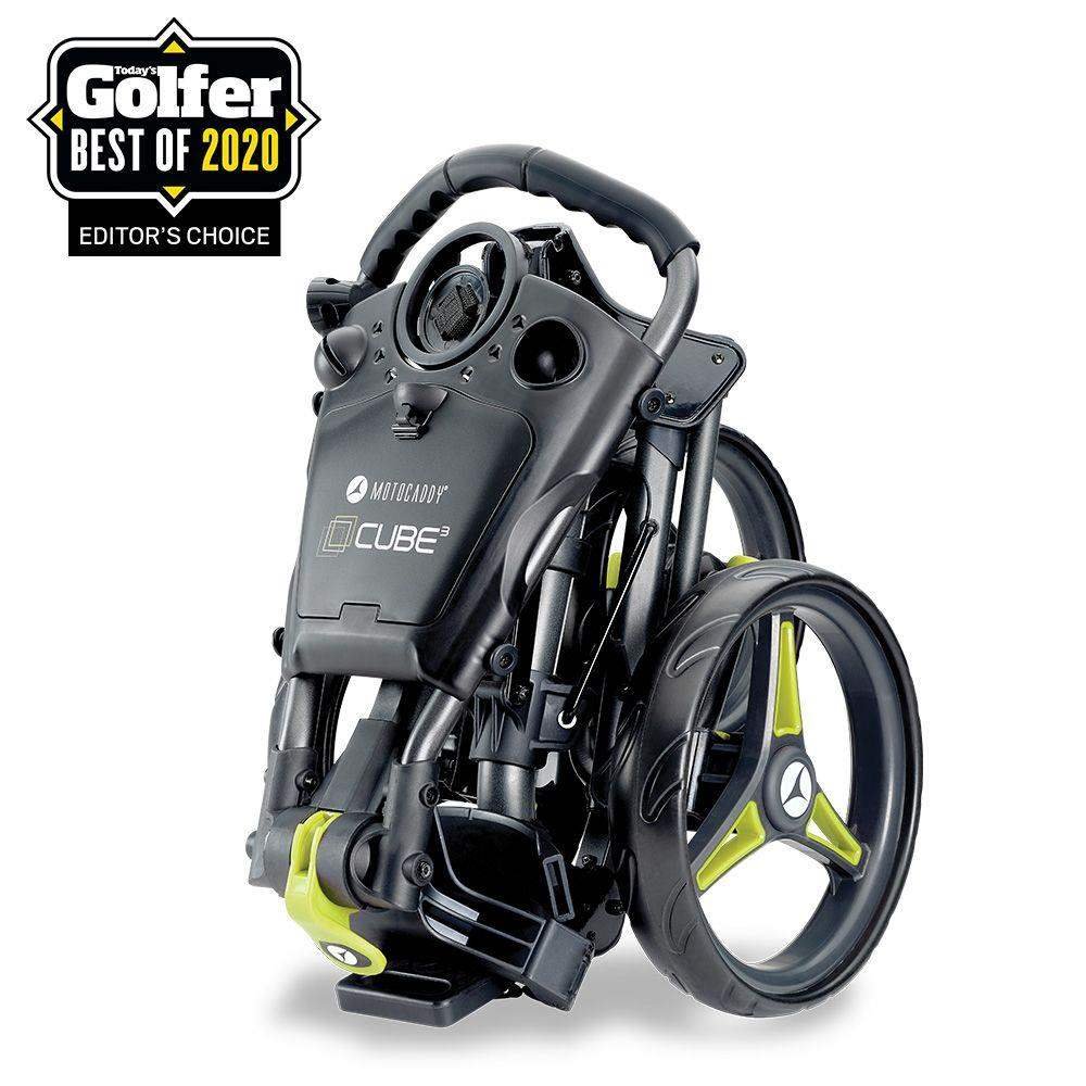 Motocaddy CUBE manuální golfový vozík, graphite/lime