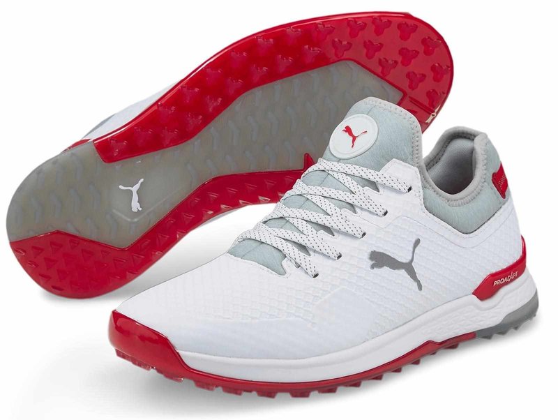 Puma Proadapt Alphacat pánské golfové boty, bílo/stříbrno/červené